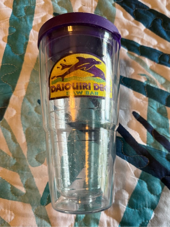 tervis Other - Daiquiri Deck Tumbler - Purple Lid, Yellow Logo